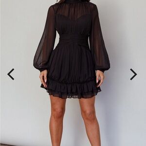 Selfie Leslie Black Long Sleeve Dress
